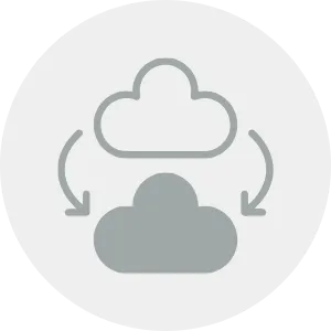 A cloud icon with a white background.